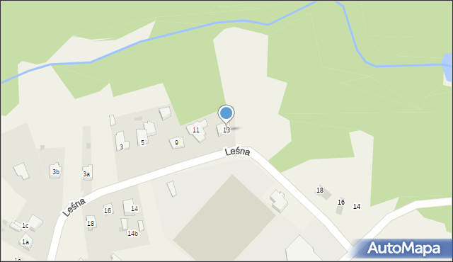 Laski, Leśna, 13, mapa Laski