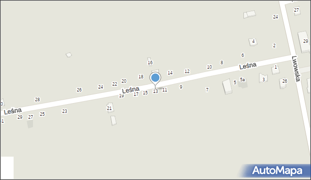 Łaszczów, Leśna, 13, mapa Łaszczów