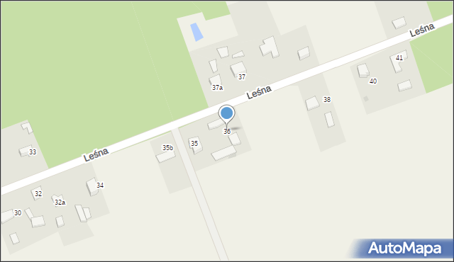 Latosówka, Leśna, 36, mapa Latosówka