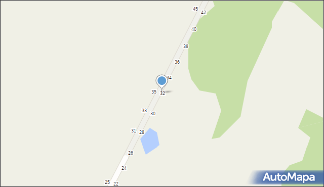 Łazieniec, Leśna, 32, mapa Łazieniec