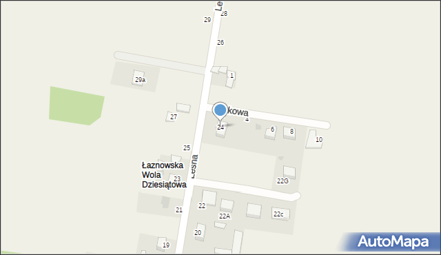 Łaznowska Wola, Leśna, 24, mapa Łaznowska Wola