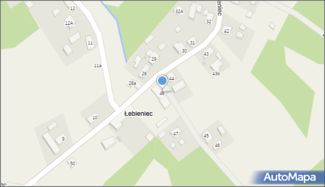 Łebieniec, Łebieniec, 48, mapa Łebieniec