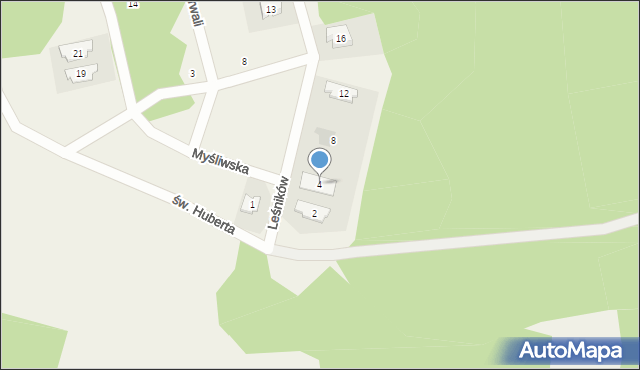 Leboszowice, Leśników, 4, mapa Leboszowice