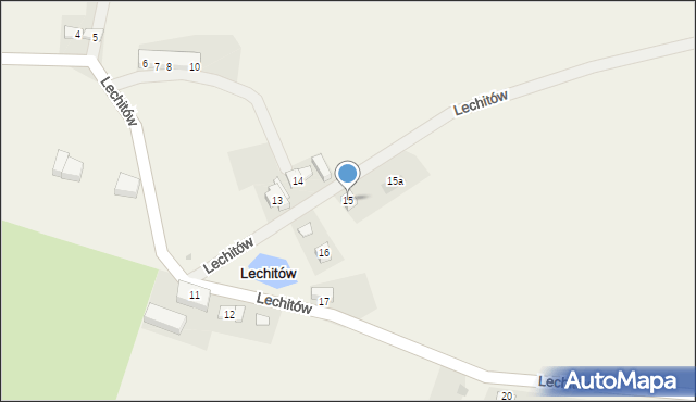 Lechitów, Lechitów, 15, mapa Lechitów