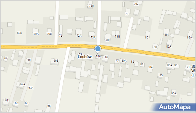 Lechów, Lechów, 74A, mapa Lechów