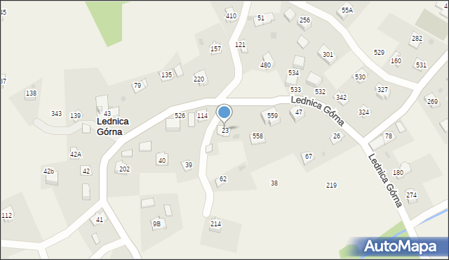 Lednica Górna, Lednica Górna, 23, mapa Lednica Górna