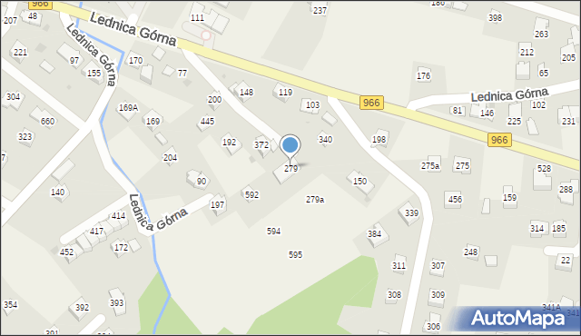 Lednica Górna, Lednica Górna, 279, mapa Lednica Górna