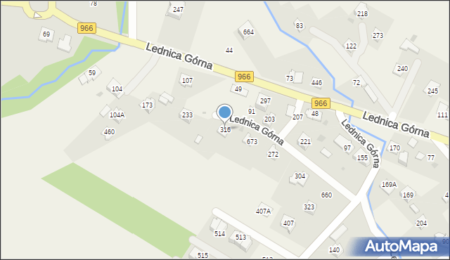 Lednica Górna, Lednica Górna, 316, mapa Lednica Górna