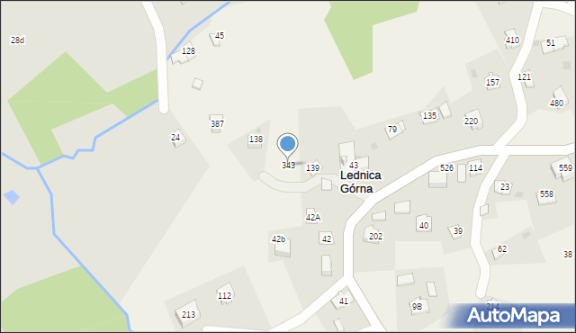 Lednica Górna, Lednica Górna, 343, mapa Lednica Górna