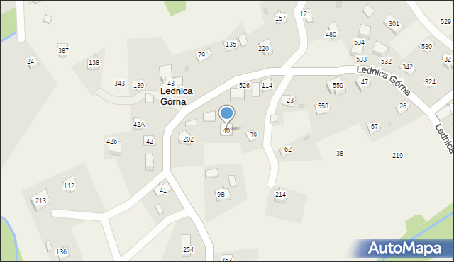 Lednica Górna, Lednica Górna, 40, mapa Lednica Górna