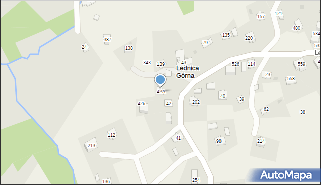 Lednica Górna, Lednica Górna, 42A, mapa Lednica Górna