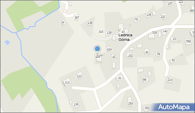 Lednica Górna, Lednica Górna, 42b, mapa Lednica Górna