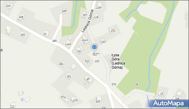 Lednica Górna, Lednica Górna, 522, mapa Lednica Górna