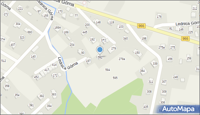 Lednica Górna, Lednica Górna, 592, mapa Lednica Górna