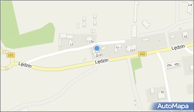 Lędzin, Lędzin, 12, mapa Lędzin