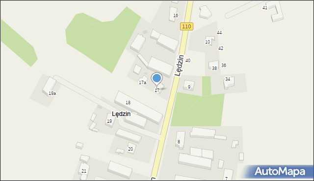 Lędzin, Lędzin, 17, mapa Lędzin