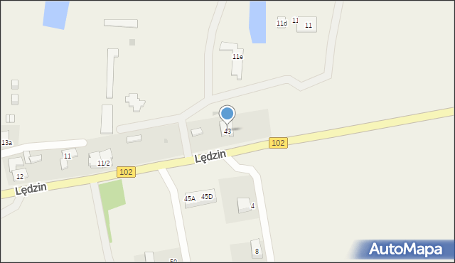 Lędzin, Lędzin, 43, mapa Lędzin