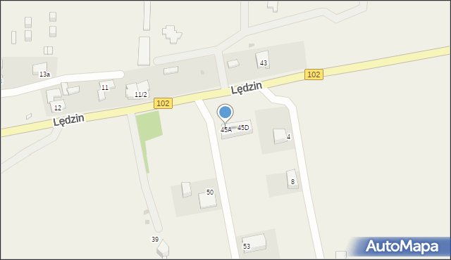 Lędzin, Lędzin, 45A, mapa Lędzin