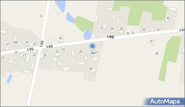 Łęg, Łęg, 26A, mapa Łęg