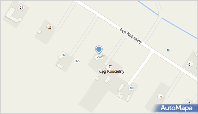 Łęg Kościelny, Łęg Kościelny, 27A, mapa Łęg Kościelny