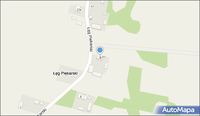 Łęg Piekarski, Łęg Piekarski, 9, mapa Łęg Piekarski