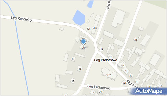 Łęg Probostwo, Łęg Probostwo, 40, mapa Łęg Probostwo