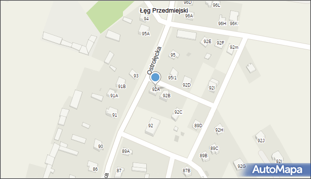 Łęg Przedmiejski, Łęg Przedmiejski, 92A, mapa Łęg Przedmiejski
