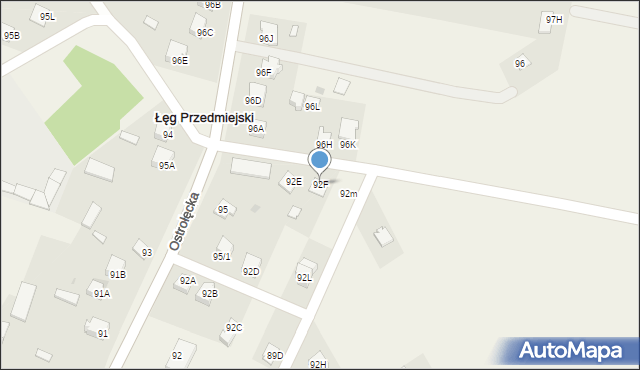 Łęg Przedmiejski, Łęg Przedmiejski, 92F, mapa Łęg Przedmiejski