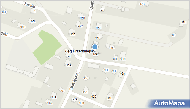 Łęg Przedmiejski, Łęg Przedmiejski, 96A, mapa Łęg Przedmiejski