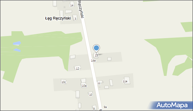 Łęg Ręczyński, Łęg Ręczyński, 13, mapa Łęg Ręczyński