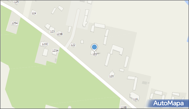 Łęg Starościński, Łęg Starościński, 121, mapa Łęg Starościński