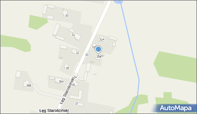 Łęg Starościński, Łęg Starościński, 33a, mapa Łęg Starościński