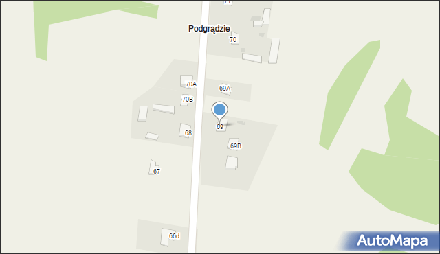 Łęg Starościński, Łęg Starościński, 69, mapa Łęg Starościński