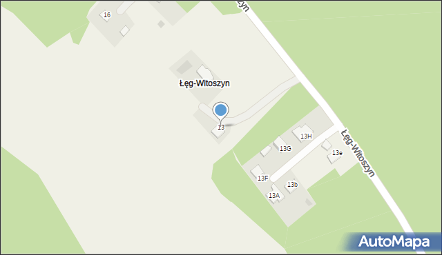 Łęg-Witoszyn, Łęg-Witoszyn, 13, mapa Łęg-Witoszyn