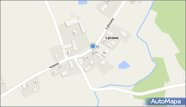 Łękawa, Łękawa, 11, mapa Łękawa