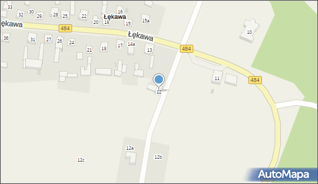 Łękawa, Łękawa, 12, mapa Łękawa