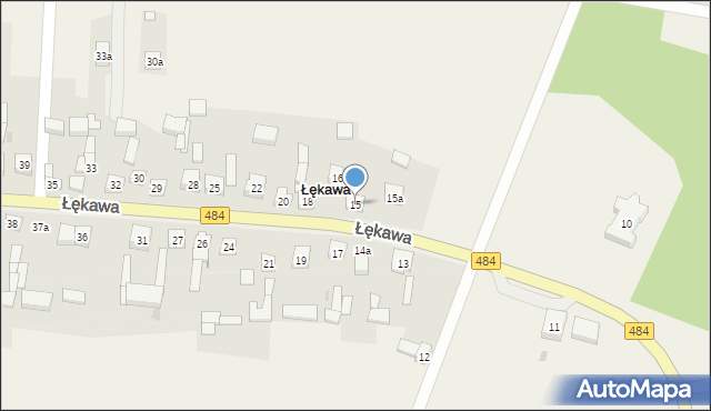 Łękawa, Łękawa, 15, mapa Łękawa