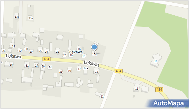 Łękawa, Łękawa, 15a, mapa Łękawa