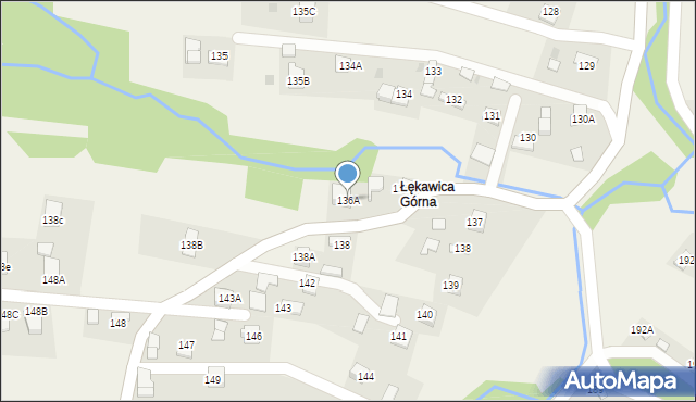 Łękawica, Łękawica, 136A, mapa Łękawica