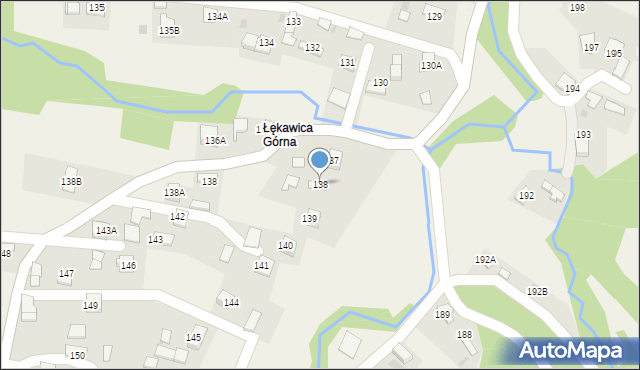 Łękawica, Łękawica, 138, mapa Łękawica