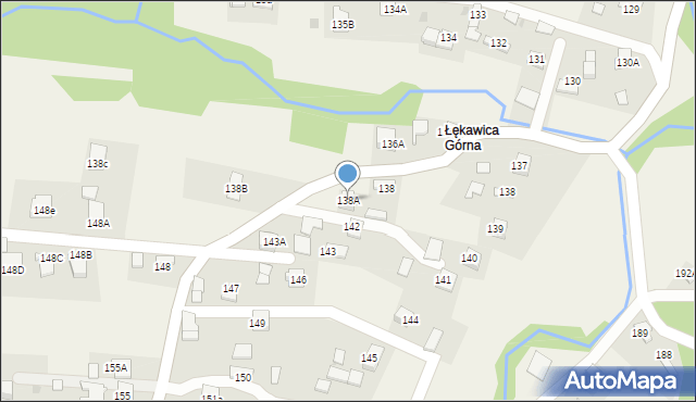 Łękawica, Łękawica, 138A, mapa Łękawica