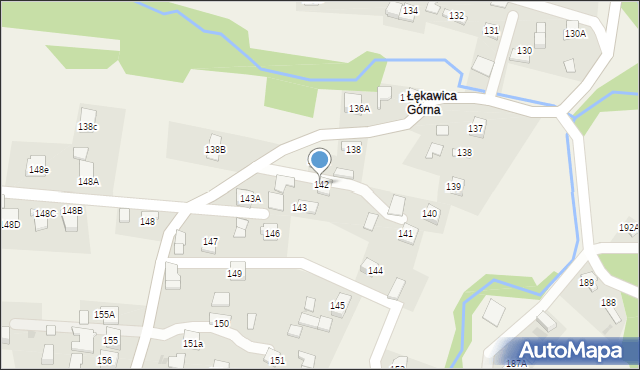Łękawica, Łękawica, 142, mapa Łękawica