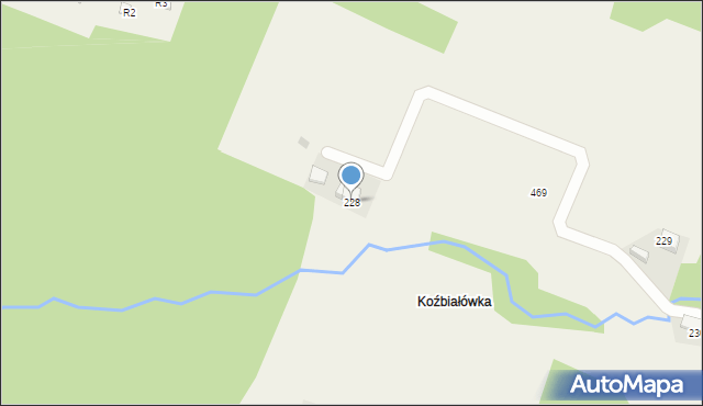 Łękawica, Łękawica, 228, mapa Łękawica