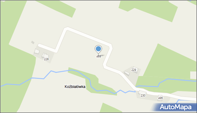 Łękawica, Łękawica, 469, mapa Łękawica