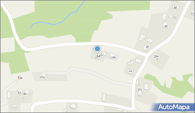 Łękawka, Łękawka, 24A, mapa Łękawka