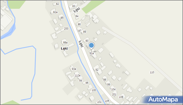 Łęki, Łęki, 91a, mapa Łęki