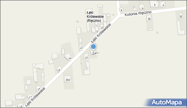 Łęki Królewskie, Łęki Królewskie, 12A, mapa Łęki Królewskie