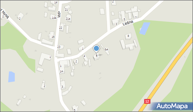 Łęknica, Leśna, 6, mapa Łęknica