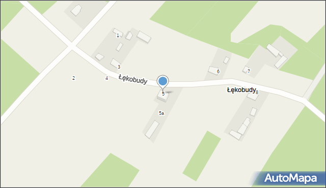 Łękobudy, Łękobudy, 5, mapa Łękobudy