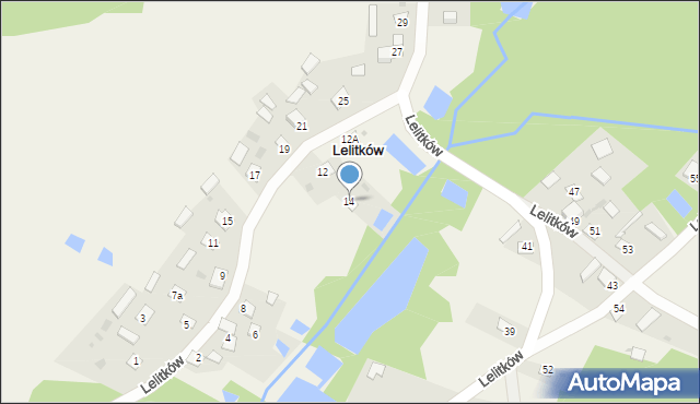 Lelitków, Lelitków, 14, mapa Lelitków